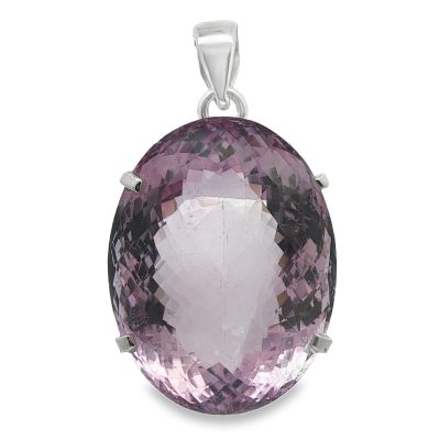Amethyst Oval Faceted Pendant 19g