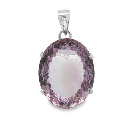 Amethyst Oval Faceted Pendant 12.7g