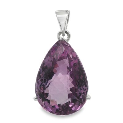 Amethyst Pear Drop Faceted Pendant 12.3g