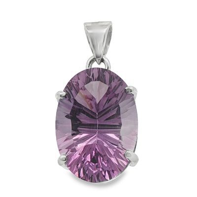 Amethyst Oval Faceted Pendant 5.8g