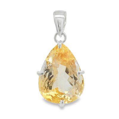 Citrine Pear Drop Claw Set Pendant 11.4g