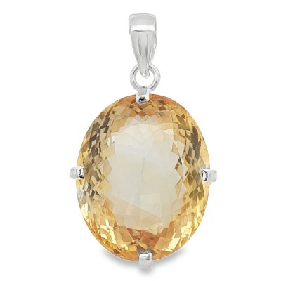 Citrine Oval Claw Set Pendant 19.4g