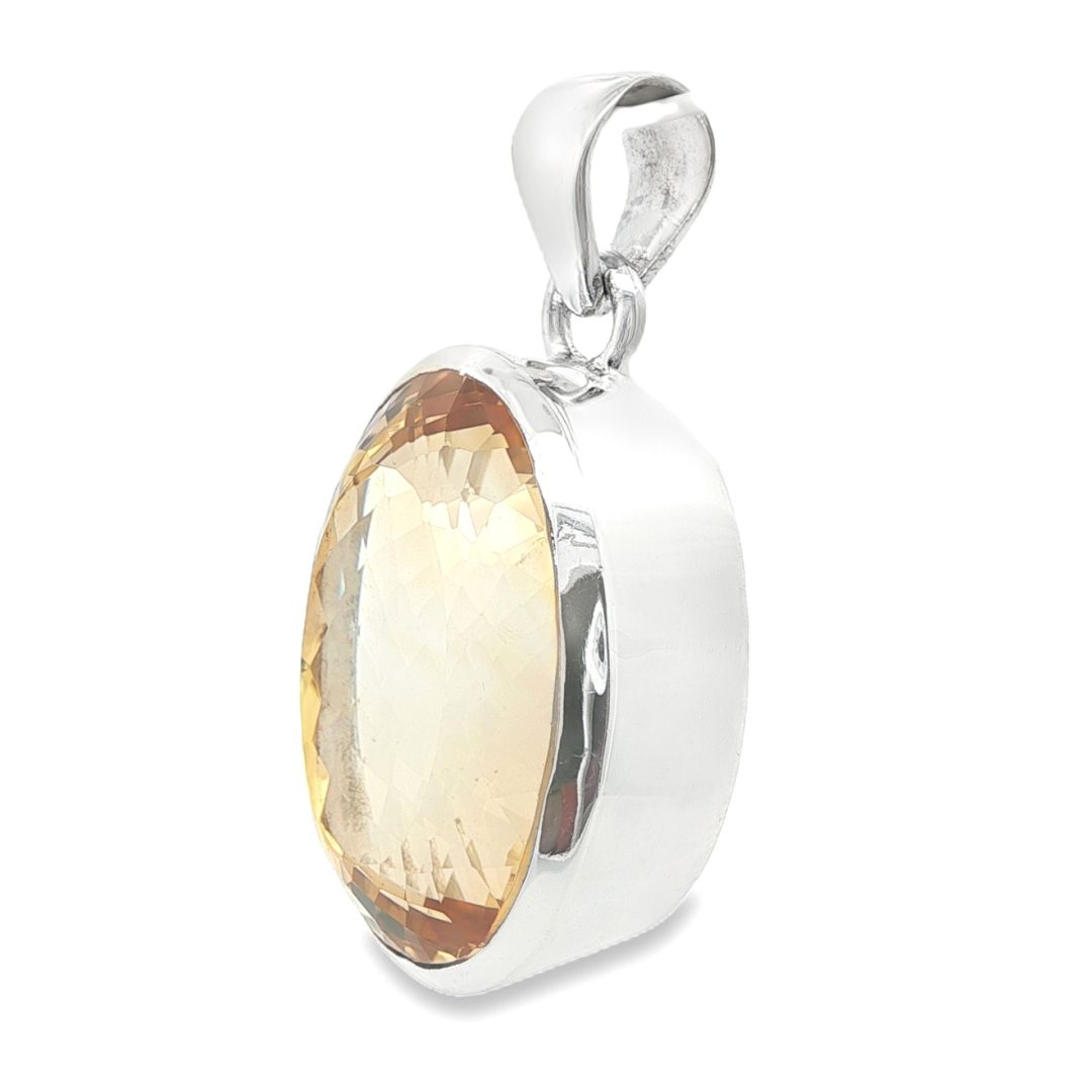 Citrine Oval Faceted Pendant 27.6g - Image 2