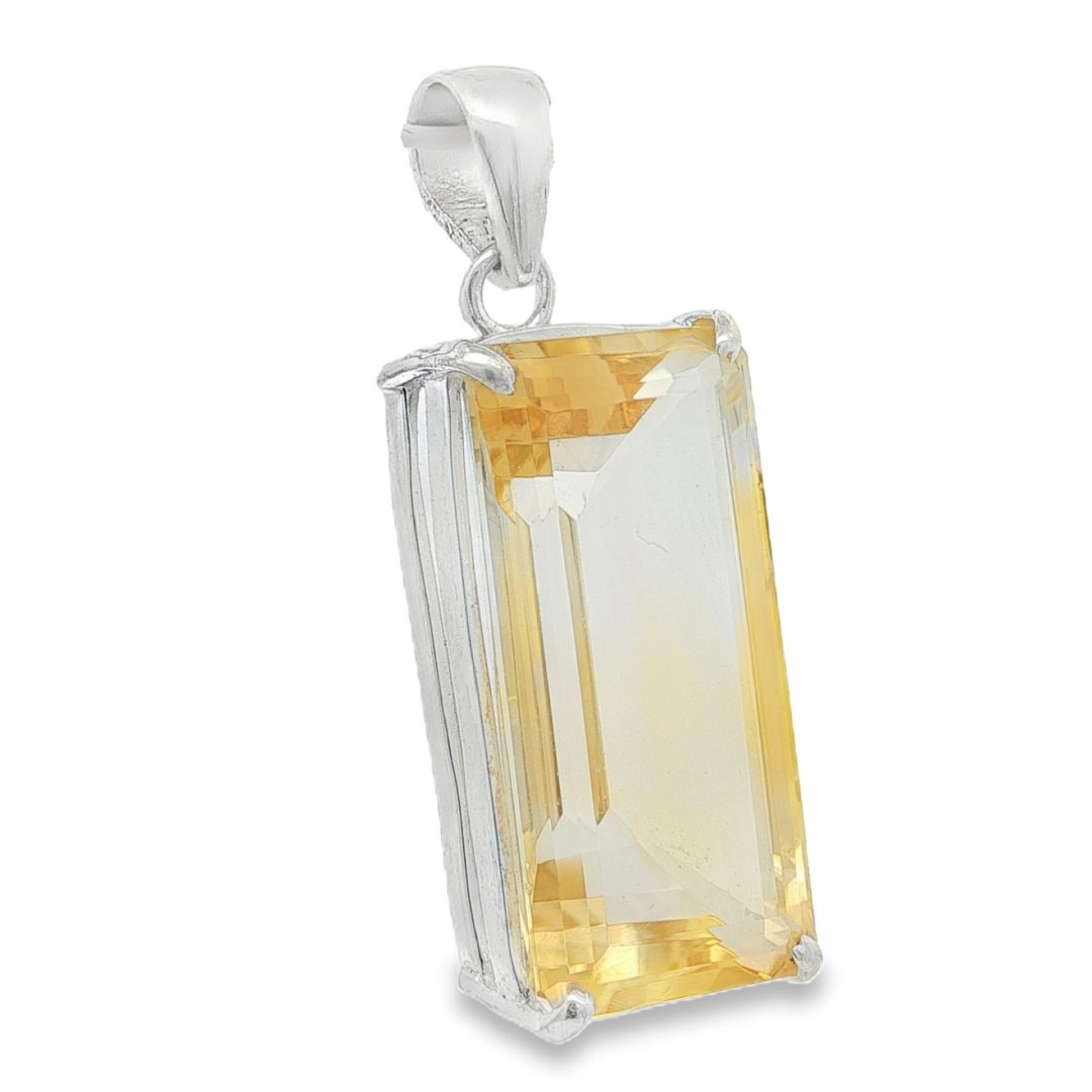 Citrine Rectangular Claw Set Pendant 13.9g - Image 2