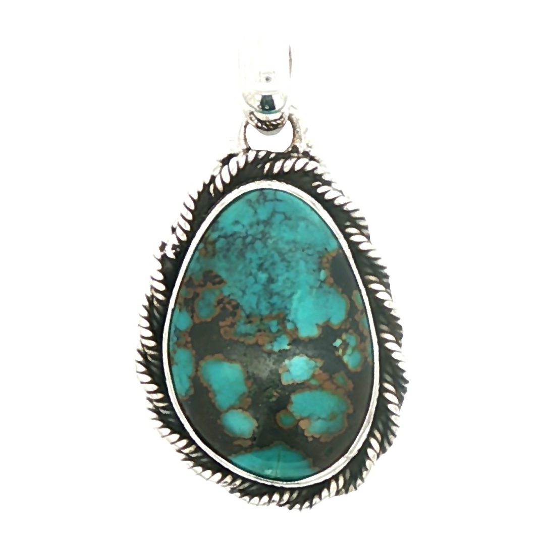 Copper Mohave Turquoise Ornate Pendant 7.6g