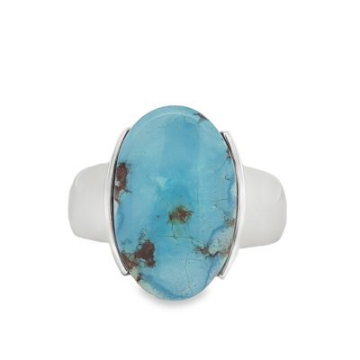 Golden Hill Turquoise Oval Ring Size Q