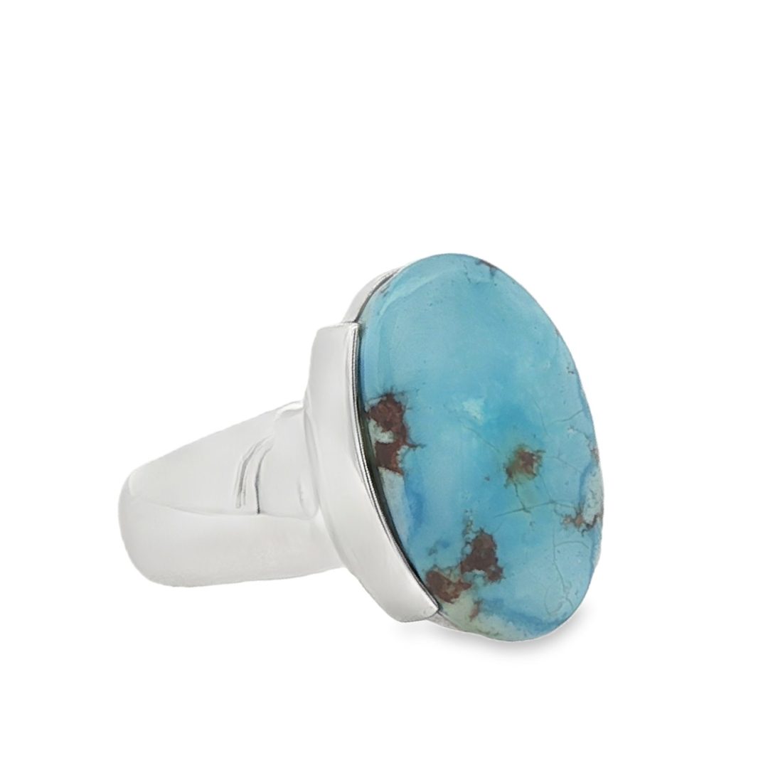 Golden Hill Turquoise Oval Ring Size Q - Image 2