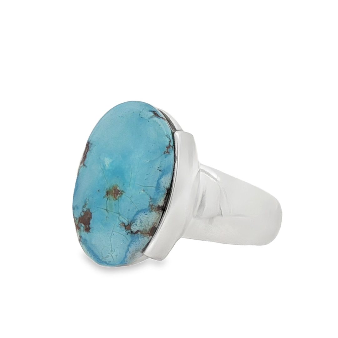 Golden Hill Turquoise Oval Ring Size Q - Image 3