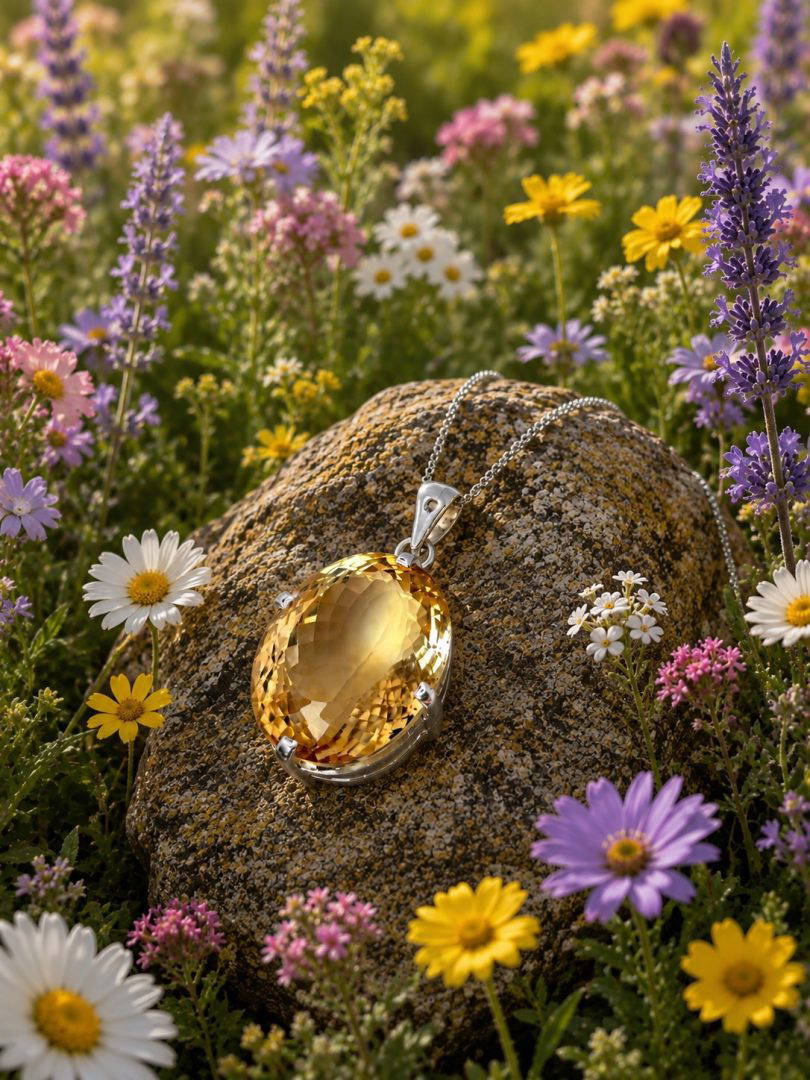 Citrine Oval Claw Set Pendant 19.4g - Image 6