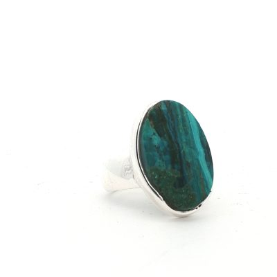 Chrysocolla Malachite  Oval Ring Size O