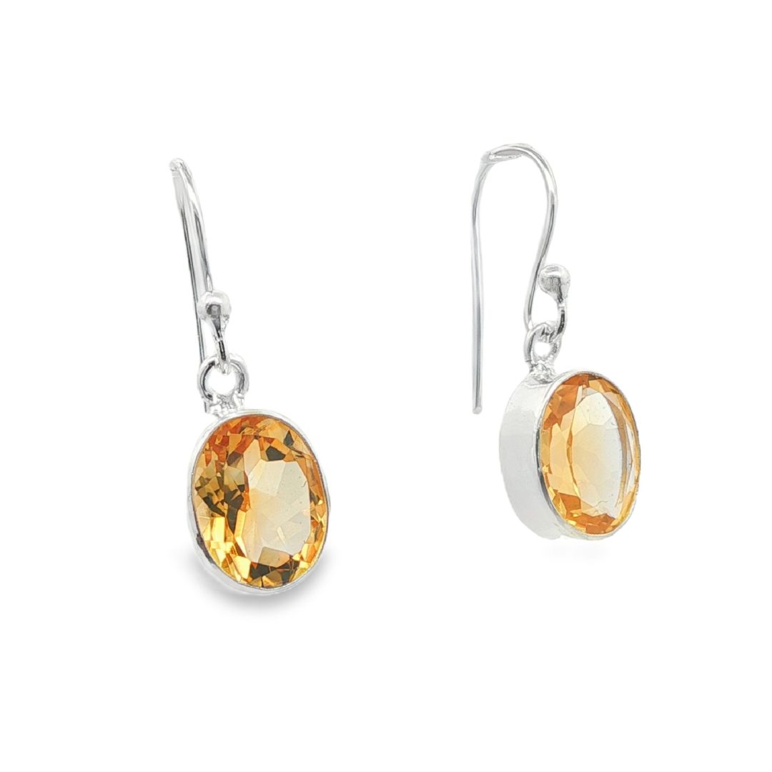 Citrine Oval Drop Earrings 4.1g - Image 2