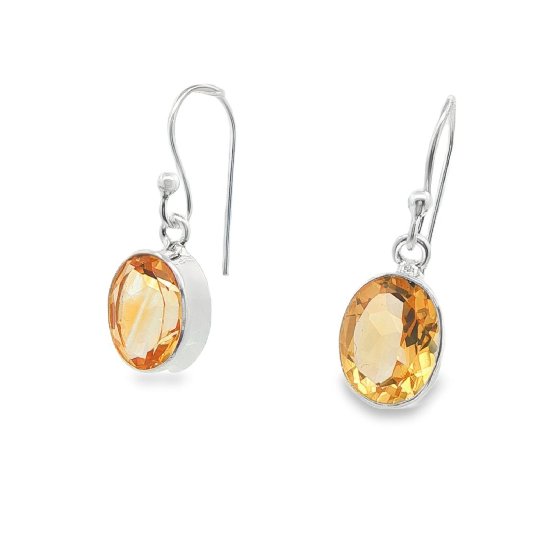 Citrine Oval Drop Earrings 4.1g - Image 3