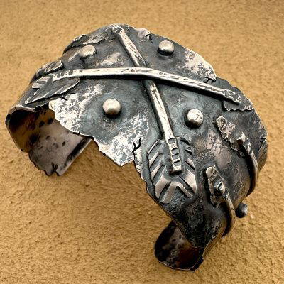 Navajo Arrow Detail Cuff Bracelet By Tawnie Willie & Alan Cruz 82g