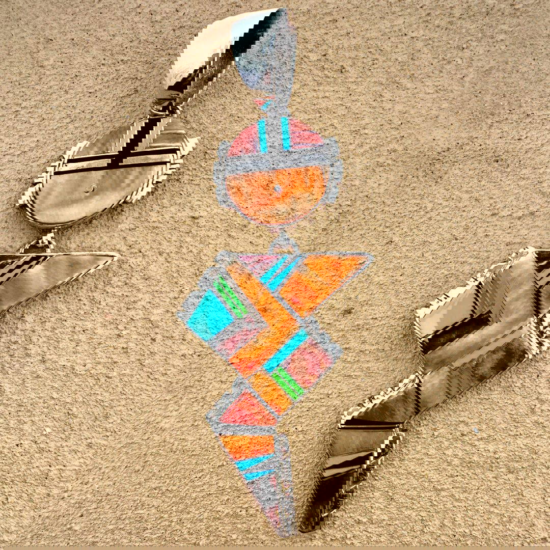 Navajo Handcrafted Inlay Pendant By James Manygoats 35g - Image 2