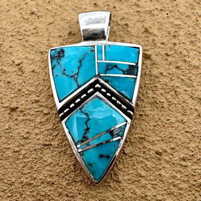 Navajo Inlay Pendant By James Manygoats 9.2g