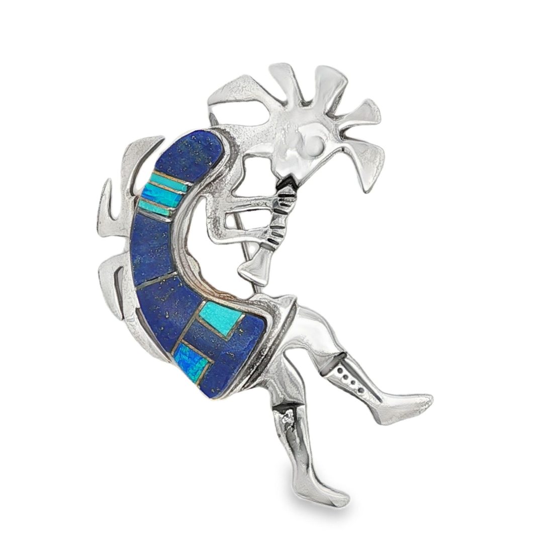 Navajo Inlay Kokopelli Brooch/Pendant By Evonne Rogers 10.8g - Image 2