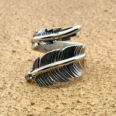 Navajo Feather Ring By Joe Mace Size M-N