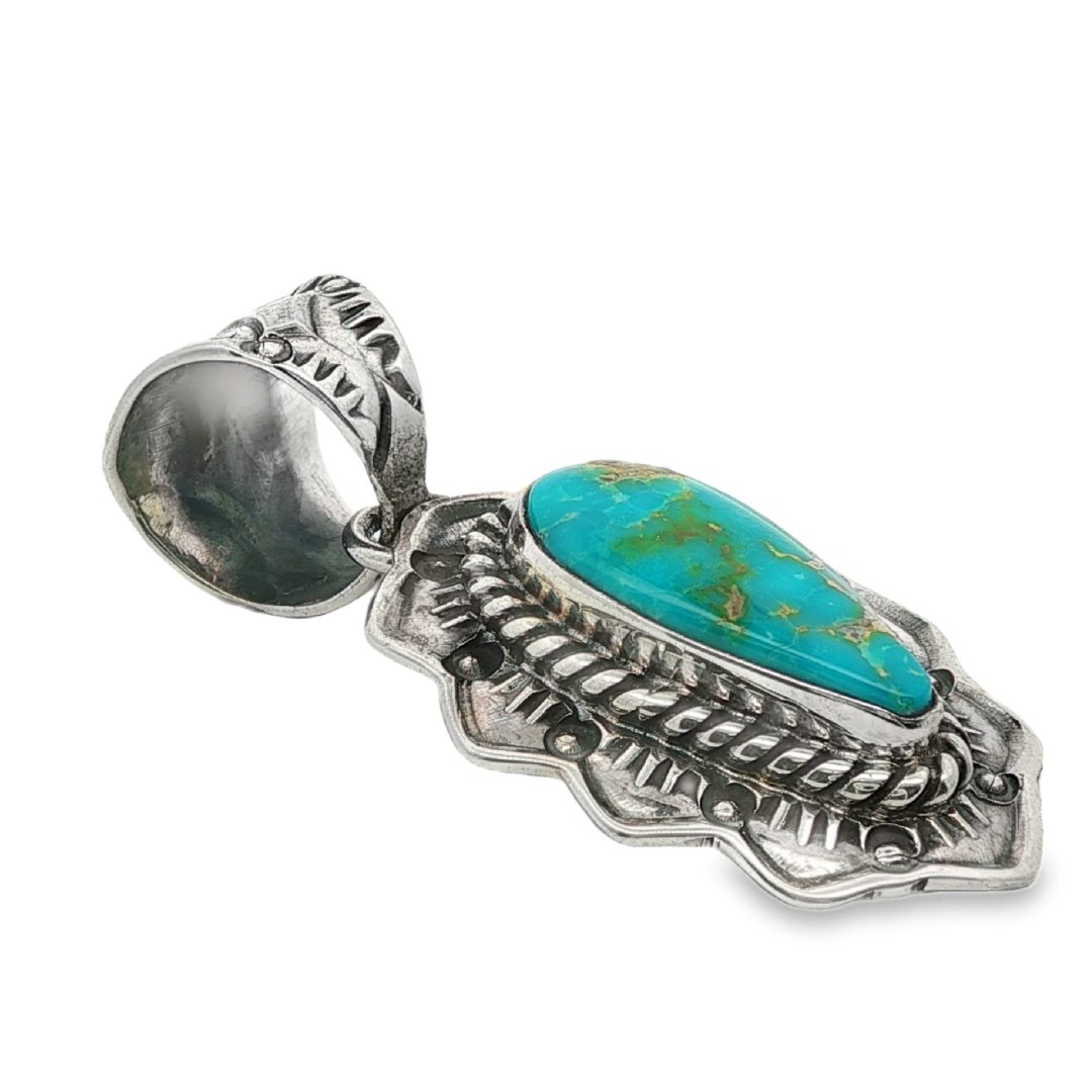 Navajo Royston Turquoise Pendant By Kevin Ramone 5.3g - Image 3