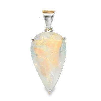 Moonstone - Rainbow Claw Set Pendant 7.7g