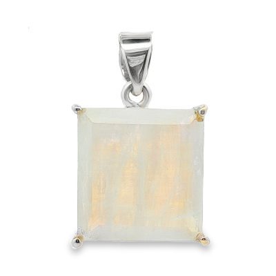 Moonstone - Rainbow Square Claw Set Pendant 7g