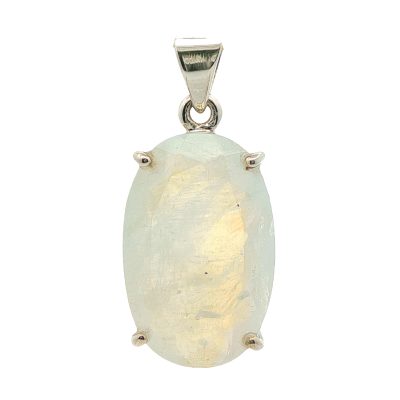 Moonstone - Rainbow Oval Claw Set Pendant 7g