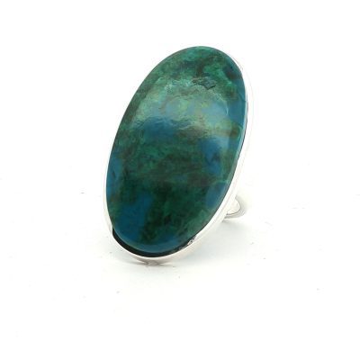 Chrysocolla Malachite Large Oval Ring Size R