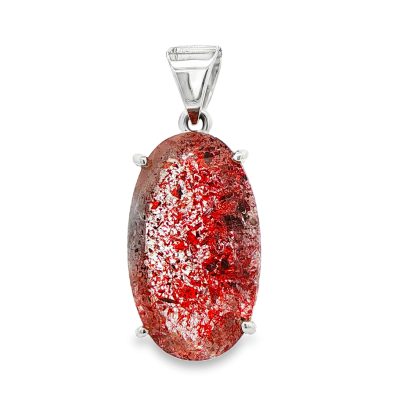 Brookite In Quartz Oval Pendant 11.5g