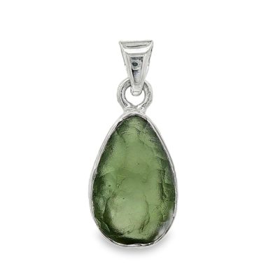 Moldavite Raw Pear Drop Pendant 1.5g