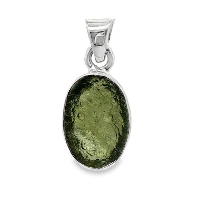 Moldavite Raw Oval Pendant 1.5g