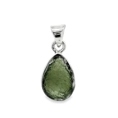 Moldavite Raw Pear Drop Pendant 1.5g