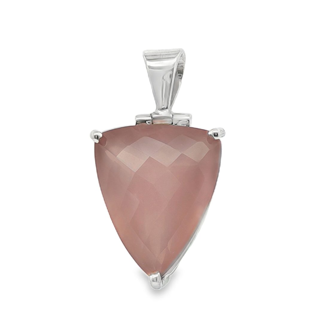 Rose Quartz Faceted Pendant 9.2g