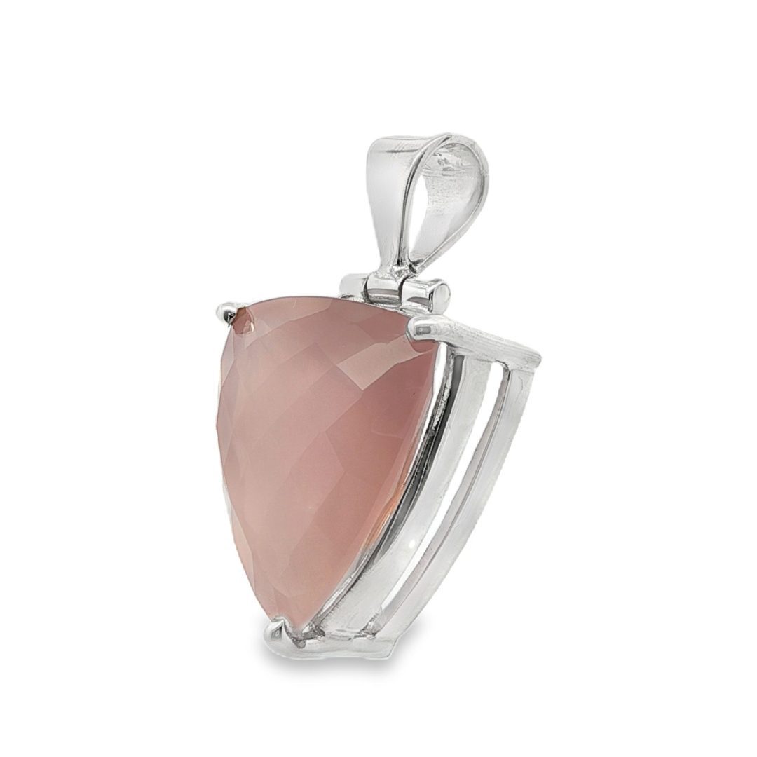 Rose Quartz Faceted Pendant 9.2g - Image 2