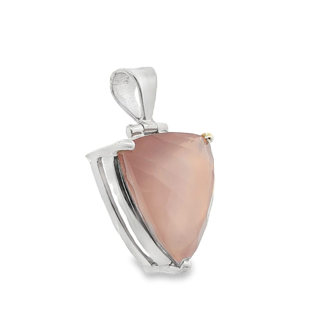 Rose Quartz Faceted Pendant 9.2g - Image 3