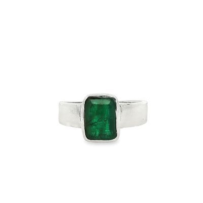 Emerald Rectangular Ring Size P