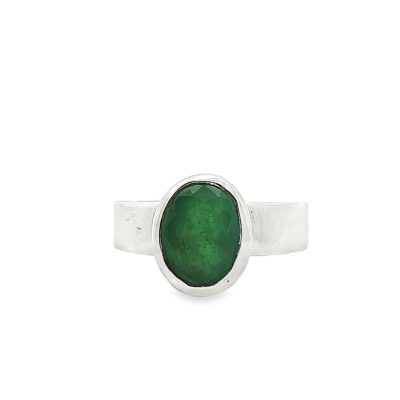 Emerald Oval Ring Size P