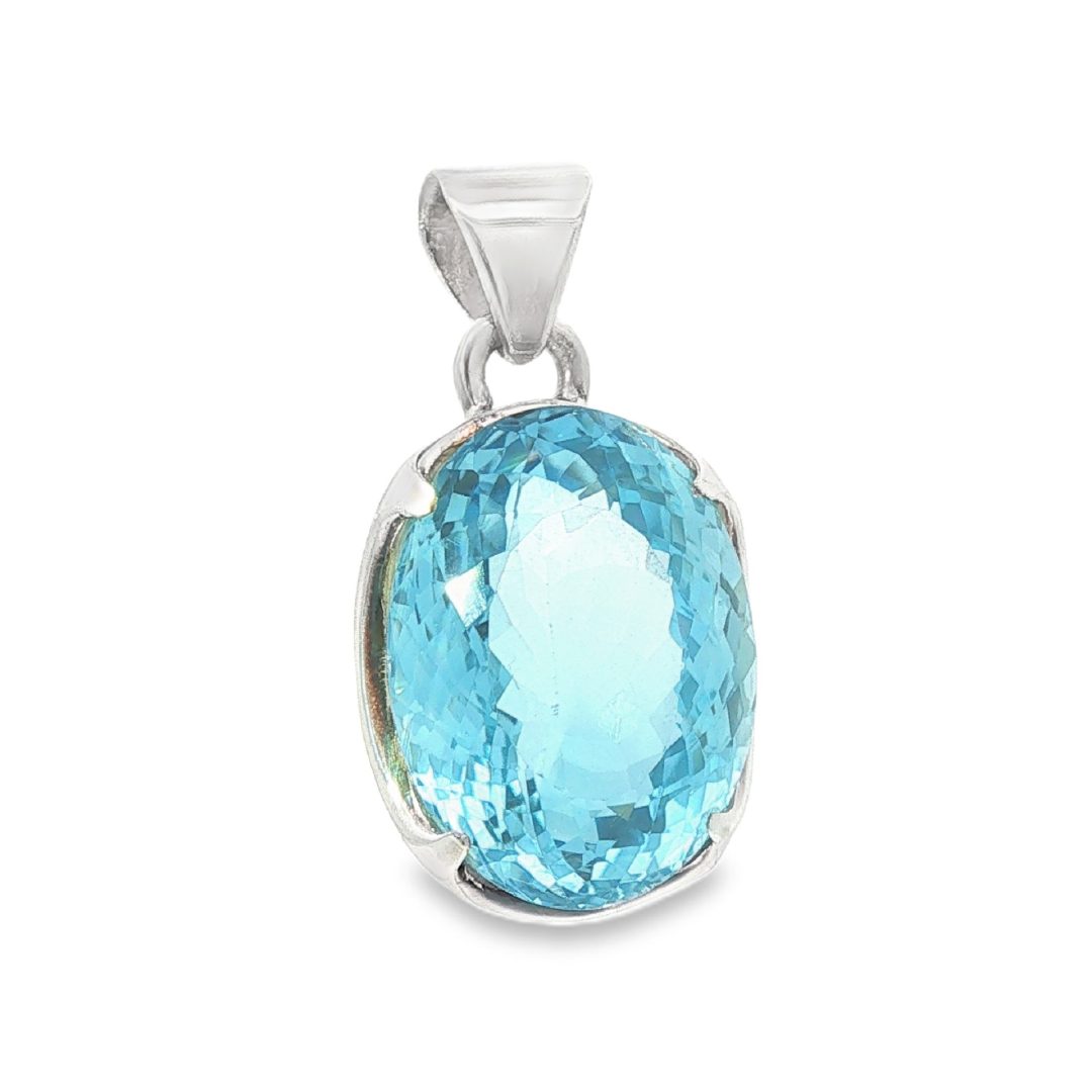 Blue Topaz Oval Claw Set Pendant 14.3g - Image 2