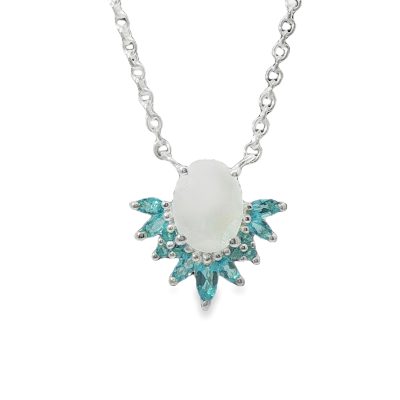 Blue Topaz & Moonstone Necklace 4.3g
