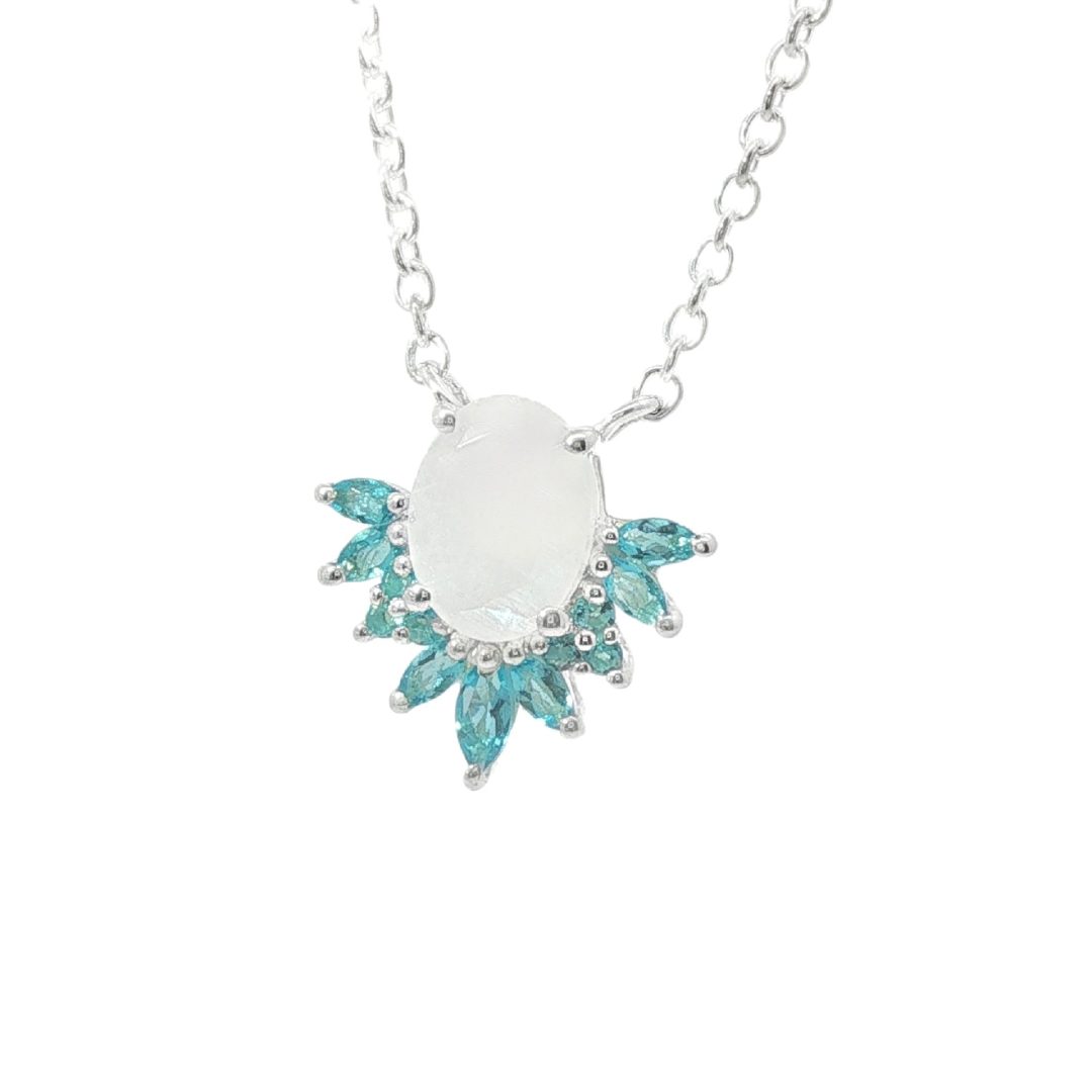 Blue Topaz & Moonstone Necklace 4.3g - Image 4