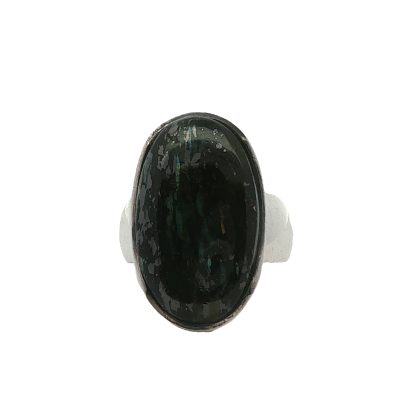 Nuummite Oval Ring Size N