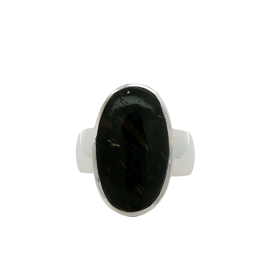 Nuummite Oval Ring Size Q
