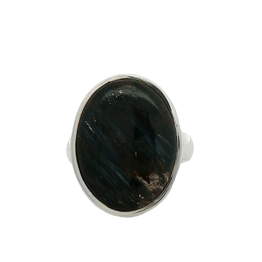 Nuummite Oval Ring Size M