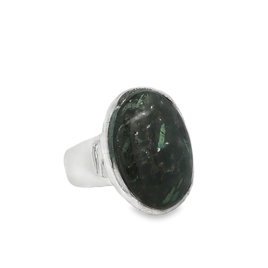 Nuummite Oval Ring Size O - Image 2