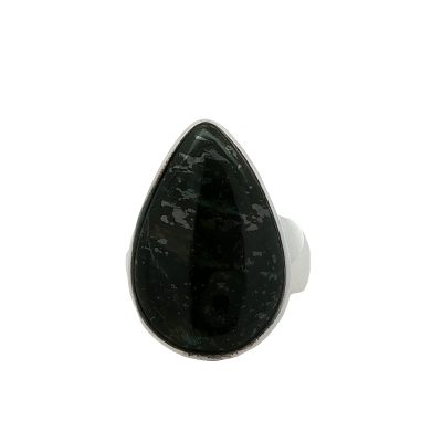 Nuummite Pear Drop Ring Size O