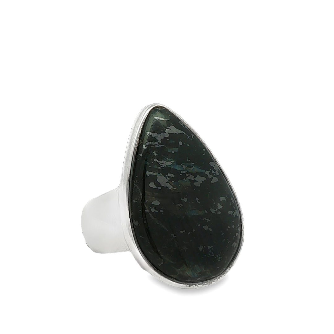 Nuummite Pear Drop Ring Size O - Image 3