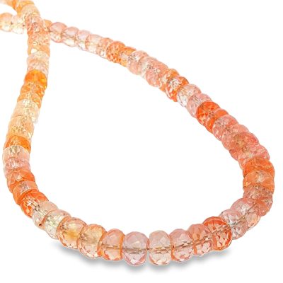 Padparadscha Sapphire Faceted Rondelle Grapefruit Beads