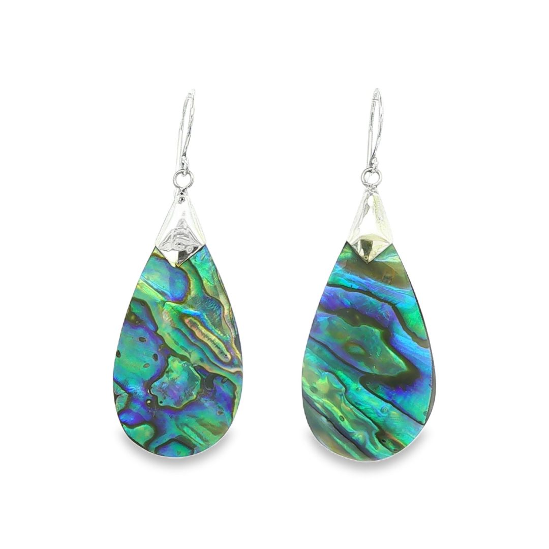 Abalone Pear Drop Earrings 3.4g
