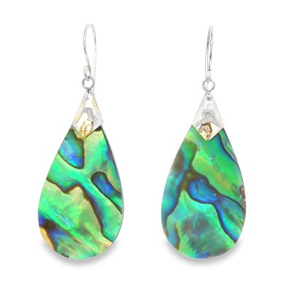 Abalone Pear Drop Earrings 3.6g