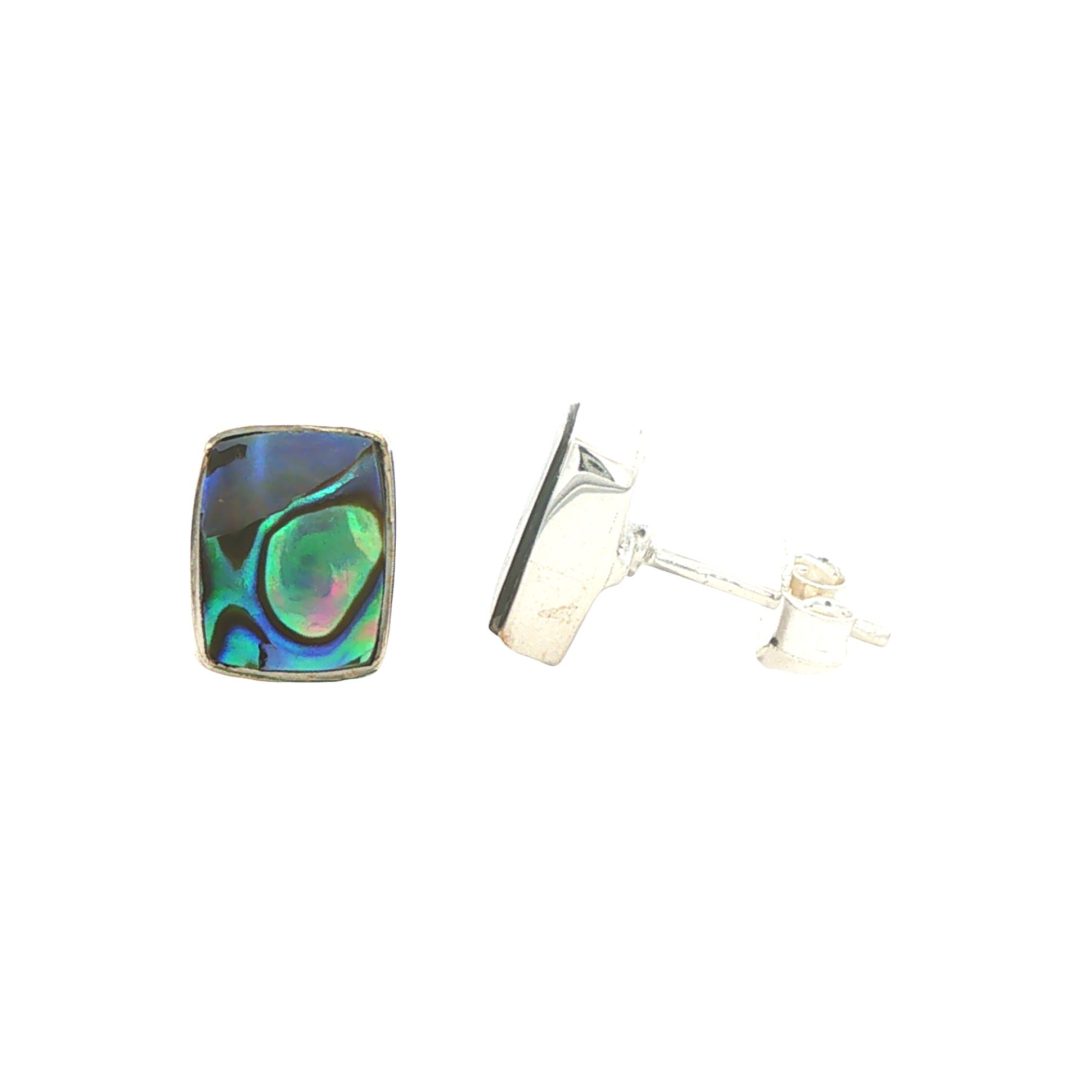 Abalone Rectangular Stud Earrings 2.2g