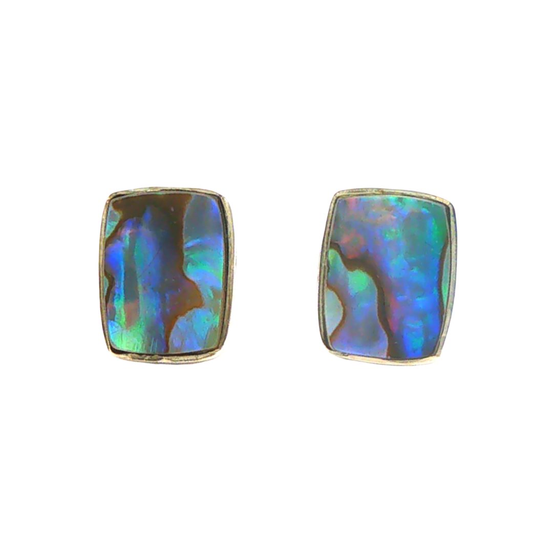 Abalone Rectangular Stud Earrings 1.9g - Image 2