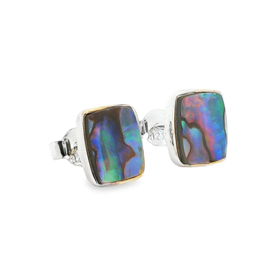 Abalone Rectangular Stud Earrings 1.9g - Image 3